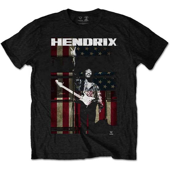 Jimi Hendrix Unisex T-Shirt: Peace Flag - The Jimi Hendrix Experience - Merchandise - ROCK OFF - 5055979952572 - 