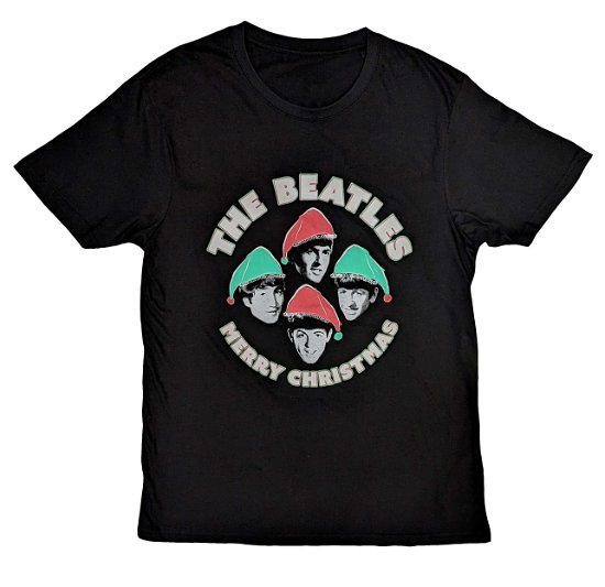 The Beatles Unisex T-Shirt: Christmas Hats - The Beatles - Fanituote -  - 5056737205572 - 