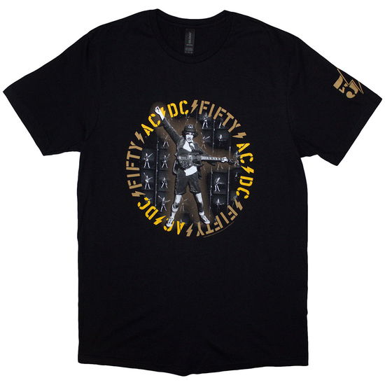 Cover for AC/DC · AC/DC Unisex T-Shirt: Fifty Angus Repeat (Black) (T-shirt) [size L] (2024)