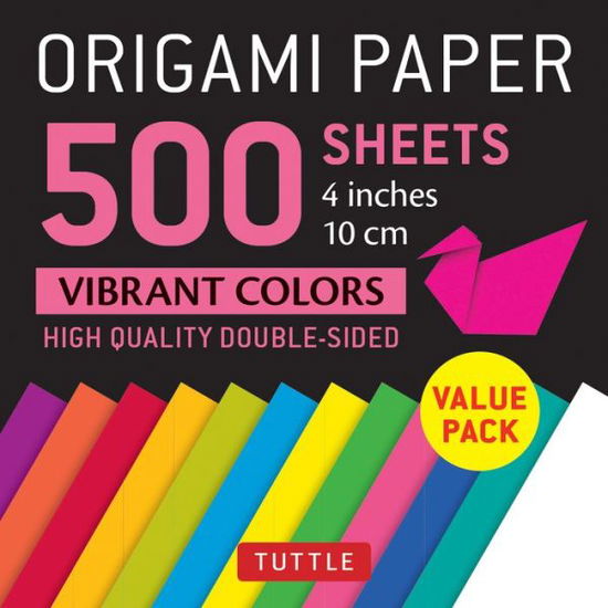 Origami Paper 500 sheets Vibrant Colors 4 (10 cm) - Tuttle Publishing - Kirjat - Tuttle Publishing - 9780804851572 - tiistai 19. maaliskuuta 2019