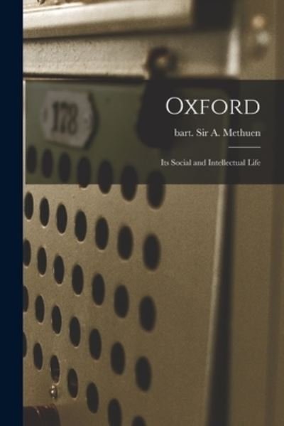 Cover for A (Algernon Methuen Marshal Methuen · Oxford (Paperback Bog) (2021)