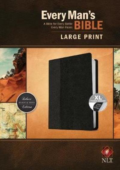 Cover for Tyndale · NLT Every Man's Bible, Large Print, Black / Onyx, Indexed (Læderbog) [Large type / large print edition] (2018)