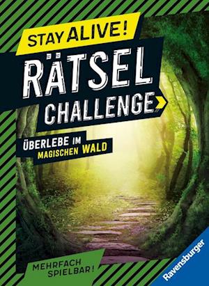 Ravensburger Stay alive! Rätsel-Challenge - Überlebe im magischen Wald - Rätselbuch für Gaming-Fans ab 8 Jahren - Rina Gregor - Książki - Ravensburger Verlag GmbH - 9783473489572 - 1 marca 2023