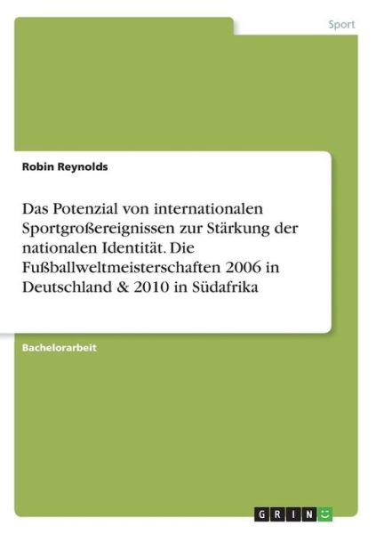 Cover for Reynolds · Das Potenzial von internationa (Book)