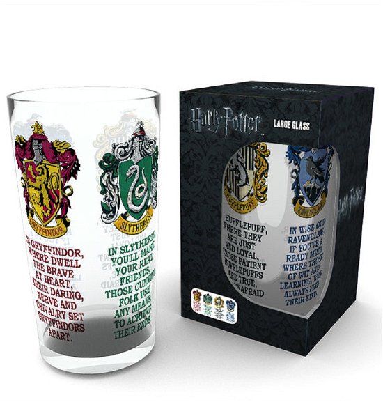 Harry Potter: House Crests Pint Glass (Bicchiere) - Movie =glass= - Merchandise - GB EYE - 5028486354573 - February 7, 2019