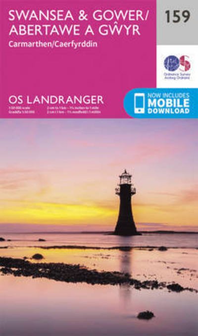 Cover for Ordnance Survey · Swansea &amp; Gower, Carmarthen - OS Landranger Map (Landkart) [February 2016 edition] (2016)