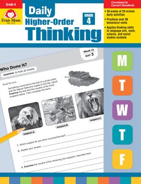 Cover for Evan Moor · Evan-Moor Daily Higher-Order Thinking Grade 4 Teacher s Edition Supplemental Teaching Resource Book, Brainteasers (Taschenbuch) (2018)