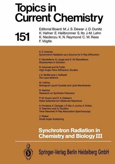 Cover for G Tourillon · Synchrotron Radiation in Chemistry and Biology III - Topics in Current Chemistry (Taschenbuch) [Softcover reprint of the original 1st ed. 1989 edition] (2013)