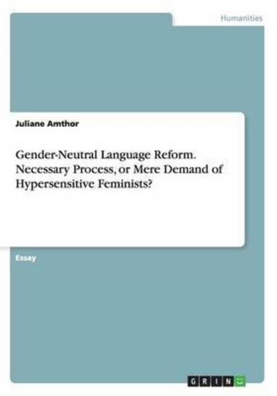 Cover for Amthor · Gender-Neutral Language Reform. (Bok) (2016)