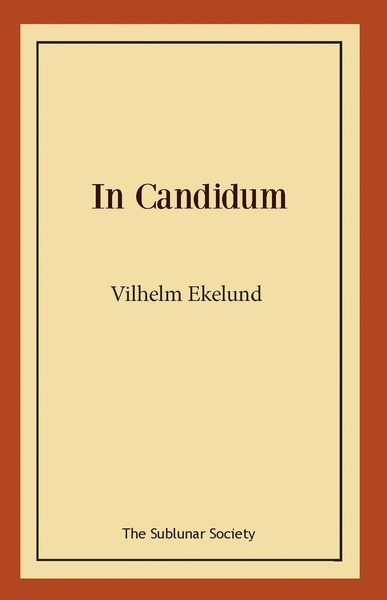 Cover for Vilhelm Ekelund · In Candidum (Paperback Book) (2020)