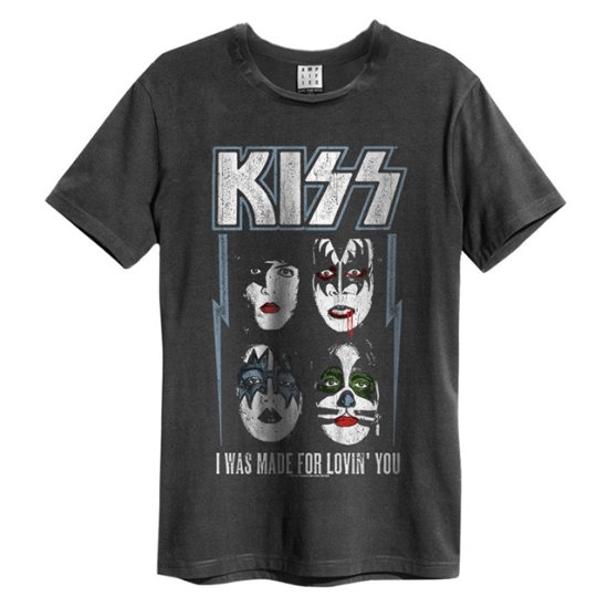 Kiss - I Was Made For Loving You Amplified Vintage Charcoal Small T Shirt - Kiss - Merchandise - AMPLIFIED - 5054488145574 - June 10, 2022
