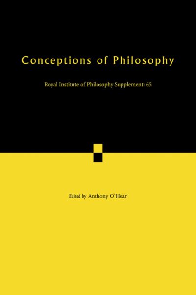 Cover for Anthony O\'hear · Conceptions of Philosophy - Royal Institute of Philosophy Supplements (Paperback Bog) (2010)