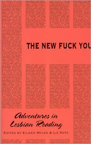 Cover for Eileen Myles · The New Fuck You: Adventures in Lesbian Reading - Semiotext (e) / Native Agents (Paperback Book) (1995)