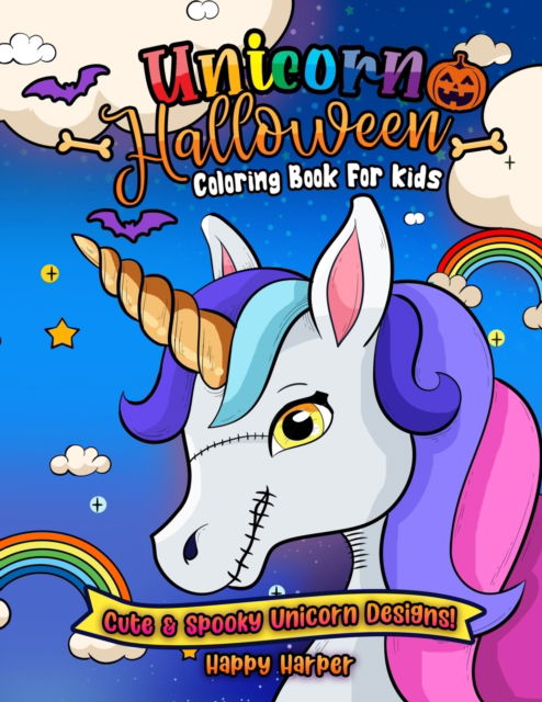 Unicorn Halloween Coloring Book - Harper Hall - Książki - Cbab Press - 9781989968574 - 14 października 2020