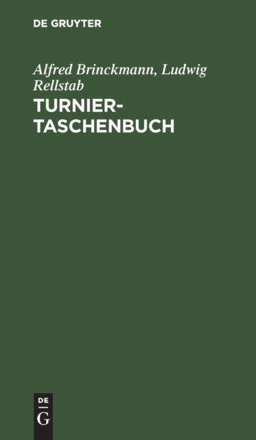 Cover for Alfred Brinckmann · Turnier-Taschenbuch (Innbunden bok) (1972)