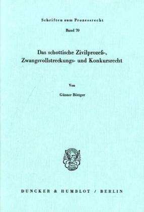 Cover for Böttger · Das schottische Zivilprozeß-, Z (Buch) (1982)