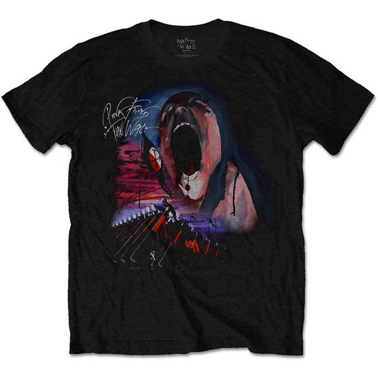 Pink Floyd Unisex T-Shirt: The Wall Scream & Hammers - Pink Floyd - Produtos - Perryscope - 5056170607575 - 