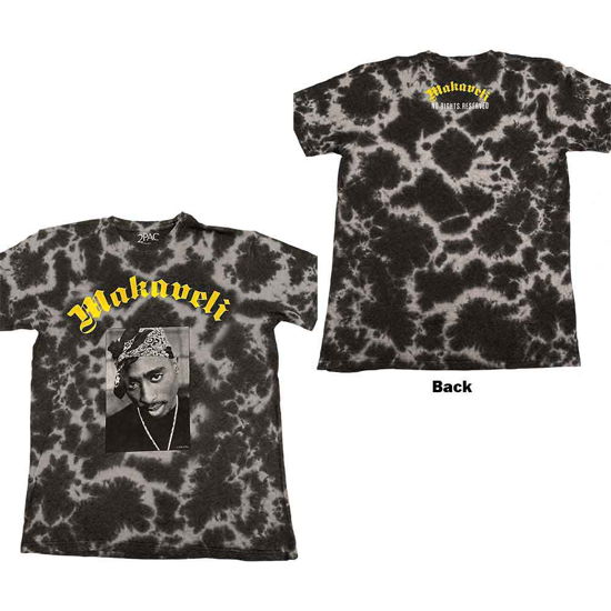 Tupac Unisex T-Shirt: Makaveli (Wash Collection & Back Print) - Tupac - Mercancía -  - 5056561012575 - 