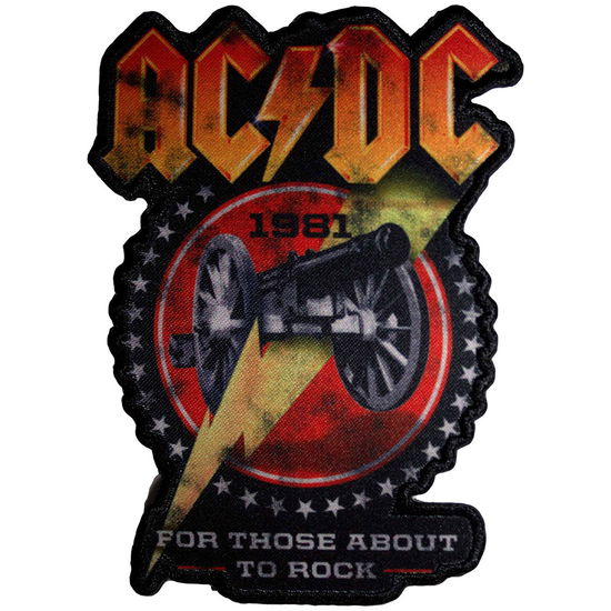 AC/DC Standard Patch: For Those About To Rock 1981 Cut-Out - AC/DC - Produtos - - 5056821086575 - 2 de dezembro de 2024