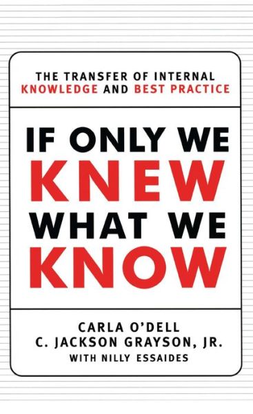 Cover for Carla O\'dell · If Only We Knew What We Know: the Transfer of Internal Knowledge and Best Practice (Taschenbuch) (2012)