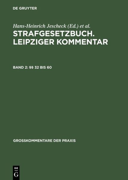 Cover for Hans-heinrich Jescheck · 32 Bis 60 (10. Vollig Neu Bearb. Aufl. Re) (Hardcover Book) (1985)
