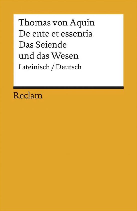 Cover for Thomas Von Aquin · Reclam UB 09957 Aquin.Seiende.Lat. / Dt. (Book)