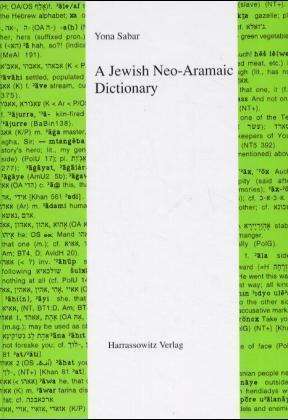 Cover for Yona Sabar · Jewish Neo-aramaic Dictionary (Paperback Book) (2002)