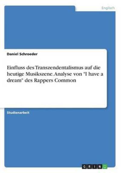 Cover for Schroeder · Einfluss des Transzendentalis (Book) (2016)