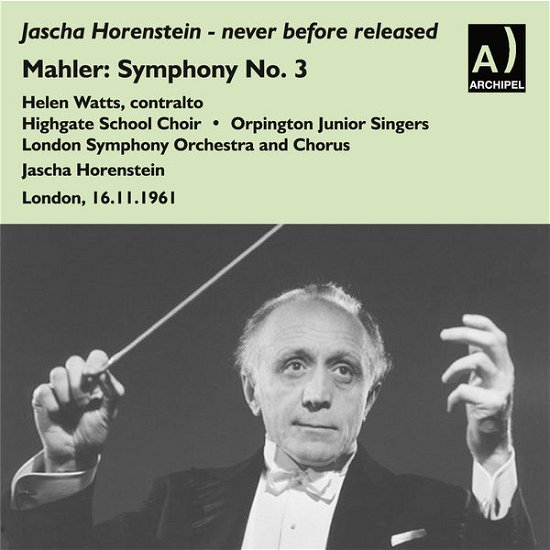 Symphony No. 3 - Mahler / Horenstein - Musik - Archipel - 4035122405576 - 28. januar 2014