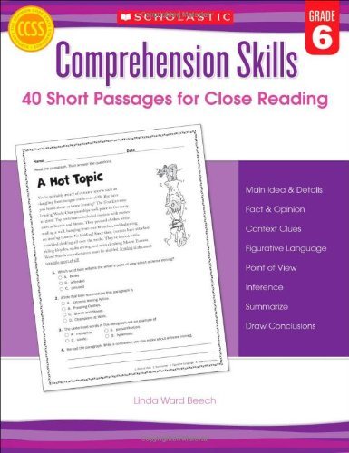 Cover for Linda Beech · Comprehension Skills: Short Passages for Close Reading: Grade 6 (Paperback Book) [Workbook edition] (2012)