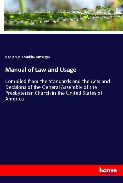 Cover for Bittinger · Manual of Law and Usage (Book)