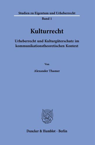 Cover for Alexander Thamer · Kulturrecht (Book) (2022)