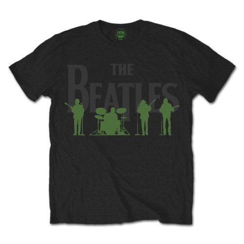 The Beatles Unisex T-Shirt: Saville Row Line Up Green Silhouette - The Beatles - Merchandise - Apple Corps - Apparel - 5055295332577 - 