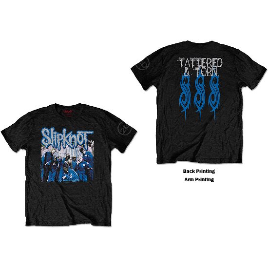 Slipknot Unisex T-Shirt: 20th Anniversary Tattered & Torn (Back Print) - Slipknot - Merchandise -  - 5056368646577 - 