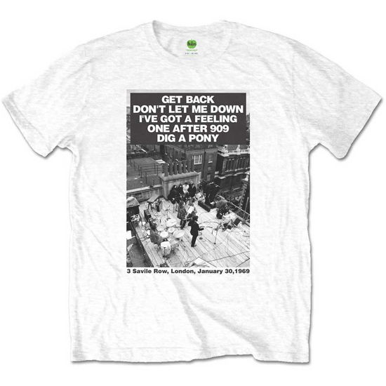 The Beatles Unisex T-Shirt: Rooftop Songs - The Beatles - Koopwaar -  - 5056561005577 - 