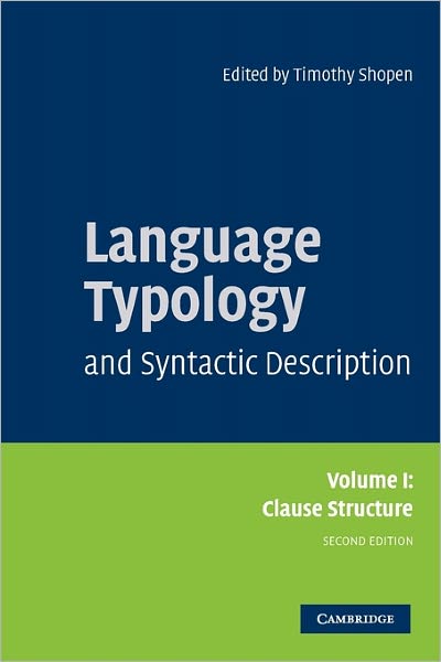 Cover for Timothy Shopen · Language Typology and Syntactic Description: Volume 1, Clause Structure (Paperback Book) [2 Revised edition] (2007)