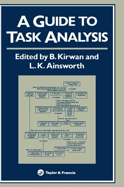 Cover for Kirwan · A Guide To Task Analysis: The Task Analysis Working Group (Innbunden bok) (1992)