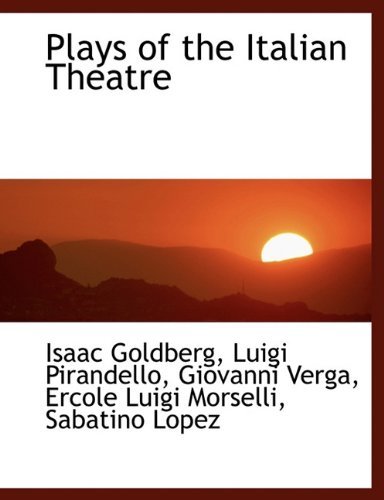 Cover for Goldberg · Plays of the Italian Theatre (Taschenbuch) (2009)