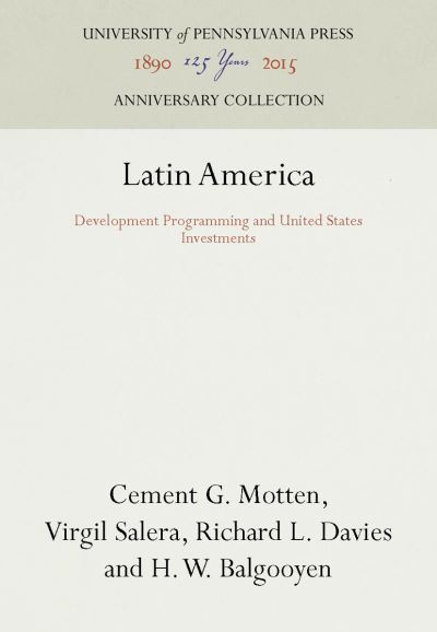 Cover for Cement G. Motten · Latin America (Hardcover Book) (1956)