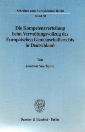 Cover for Suerbaum · Die Kompetenzverteilung beim V (Book) (1998)