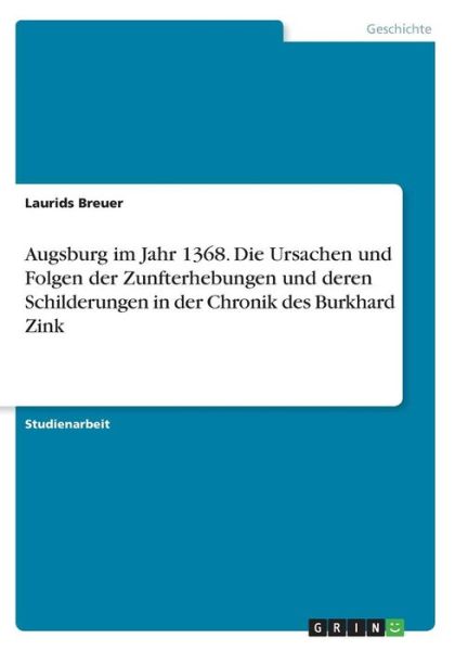 Cover for Breuer · Augsburg im Jahr 1368. Die Ursac (Book)