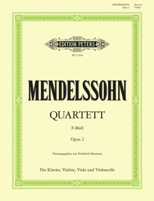 Cover for Piano Quartet in F minor Op.2 (Sheet music) (2001)