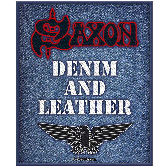 Saxon Standard Woven Patch: Denim & Leather - Saxon - Fanituote -  - 5056365707578 - 