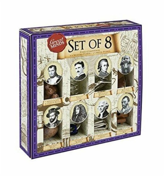 Great Minds Set of 8 Puzzle Compendium (4 Wooden, 4 Metal) - Enigma - Merchandise - PROFESSOR PUZZLE - 5060036534578 - 31. marts 2020