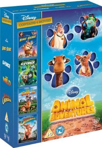 Cover for Disney Animal Adventures DVD · Disney Animal Adventures - The Wild / Home On The Range / G Force / Beverley Hills Chihuahua (DVD) (2013)