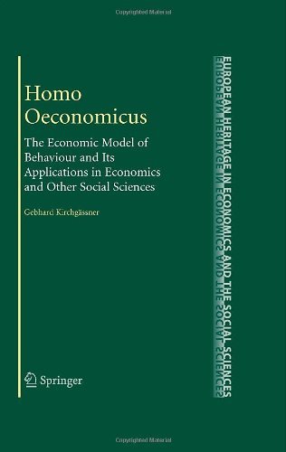 Cover for Gebhard Kirchgassner · Homo Oeconomicus: The Economic Model of Behaviour and Its Applications in Economics and Other Social Sciences - The European Heritage in Economics and the Social Sciences (Inbunden Bok) [2008 edition] (2008)