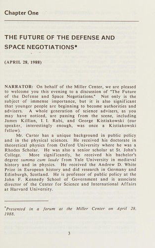 Cover for Kenneth W. Thompson · Ashton B. Carter on Arms Control - The Alton Jones Foundation Series on Arms Control (Hardcover Book) (1990)