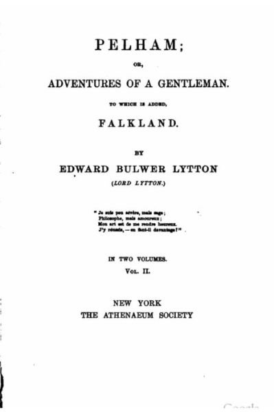 Cover for Edward Bulwer Lytton · Pelham (Paperback Book) (2016)