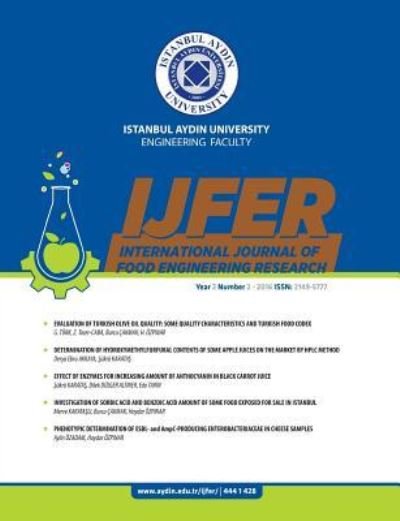 Cover for Osman Nuri Ucan · Istanbul Aydin University Engineering Faculty International Journal of Food Engineering Research (Paperback Bog) (2018)