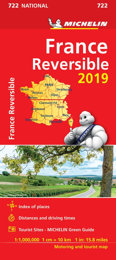 France - reversible 2019 - Michelin National Map 722: Map - Michelin National Maps - Michelin - Bøger - Michelin Editions des Voyages - 9782067236578 - 4. januar 2019